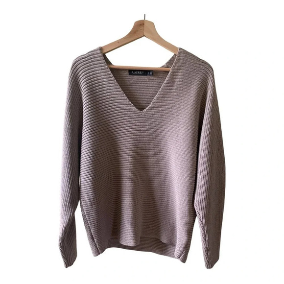 Ralph Lauren Black Label Sweaters - Ralph Lauren Black label cable knit v neck sweater large
